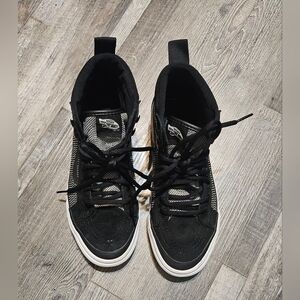 💚Vans Sk8 Hi Plaid Black Men 7 Women 8.5 Unisex Sneakers